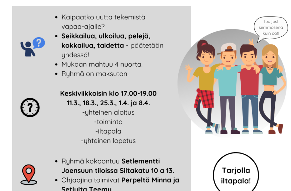 Elämysryhmä 12-14-vuotiaille nuorille