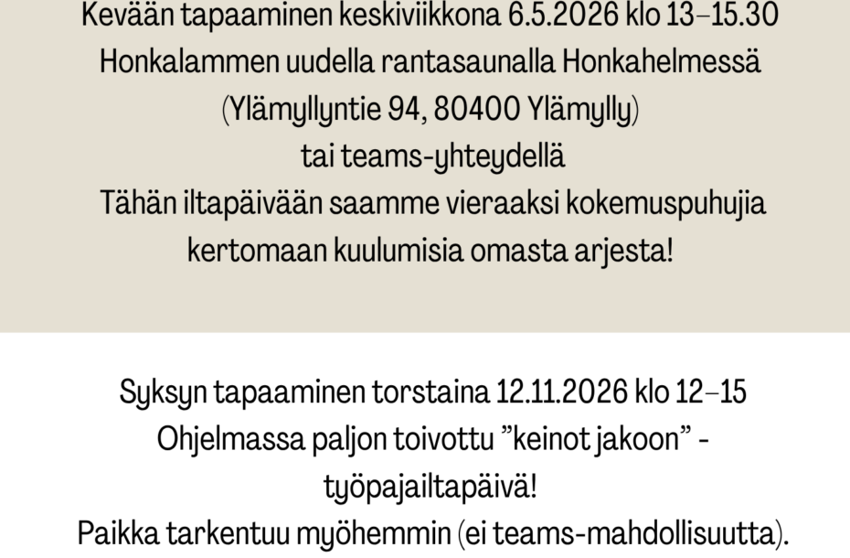 NepsyVoimaa -verkoston tapaamiset vuonna 2026